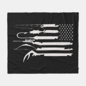 Mens Junting Fishing USA Flag American Themed Deko Fleecedecke (Vorderseite (Horizontal))