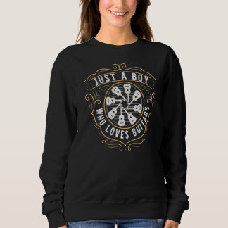 Mens Just a Boy, der Gitarren Liebe Gitarre Sweatshirt