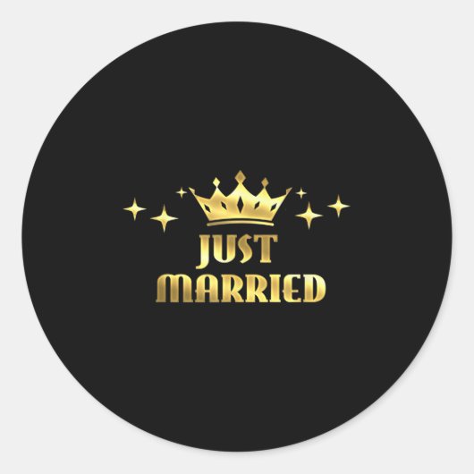 Mens Just Married Groom Squad Funny Wedding Party Runder Aufkleber (Vorderseite)