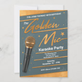 Men's Karaoke 40TH (bearbeitbar) Geburtstagsparty Einladung (Vorderseite)