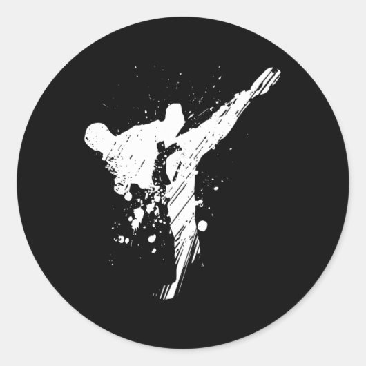 Mens Karate Shirt Runder Aufkleber (Vorderseite)