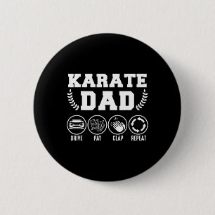 Mens Karate Vater Drive Pay Clap Repeater Tag Button
