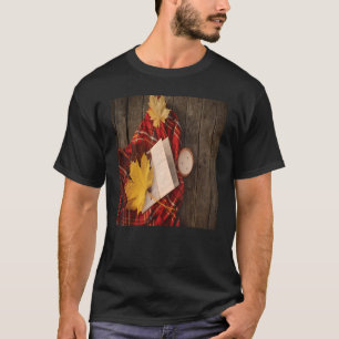 Mens karierte HerbstHerbstlaube buchen Kerzen T-Shirt