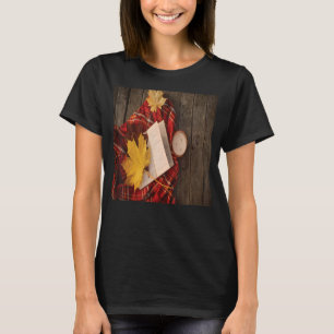 Mens karierte HerbstHerbstlaube buchen Kerzen T-Shirt
