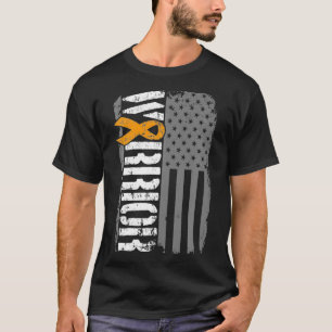 Mens Kidney Cancer Warrior Sideways Awareness Rib T-Shirt
