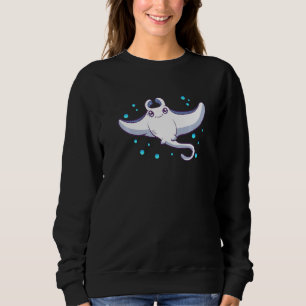 Mens Kids Manta Ray Ocean Animal Sea Niedlich Boy Sweatshirt