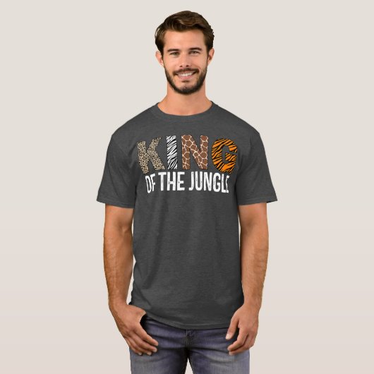 Mens King of the Jungle Birthday Safari Leopard T-Shirt (Vorne ganz)