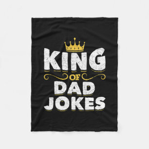 Mens King of Vater Jokes Crown Krasse Witze Puns F Fleecedecke