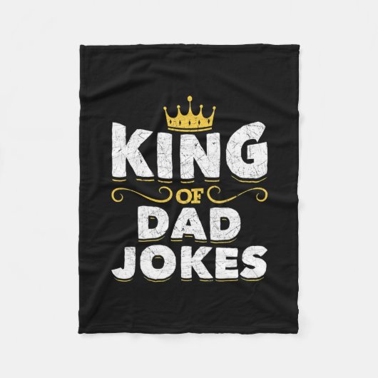 Mens King of Vater Jokes Crown Krasse Witze Puns F Fleecedecke (Vorderseite)