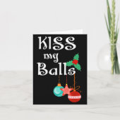 Mens Kiss My Xmas Funny Adult Humor Christmas Karte (Vorderseite)