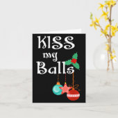 Mens Kiss My Xmas Funny Adult Humor Christmas Karte (Gelbe Blume)