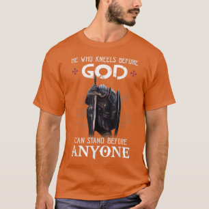 Mens Knight Templar Christlich Warrior He Who Knee T-Shirt