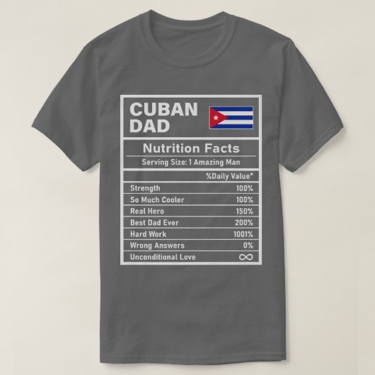Mens Kubaner Vater Ernährung Fakten Vatertagnation T-Shirt (Design vorne)