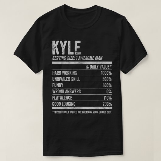 Mens Kyle Nutrition Personalisiert NameFunny Name T-Shirt (Design vorne)