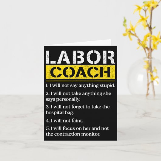 Mens Labour Coach erwartet Vater Regeln Papa Funny Karte (Gelbe Blume)