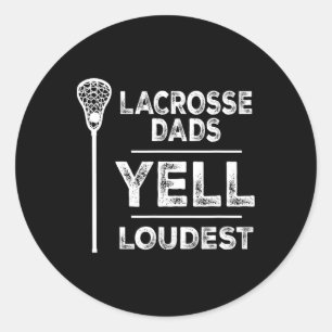 Mens Lacrosse Vater Fathers Day Sportgeschenk T-Sh Runder Aufkleber