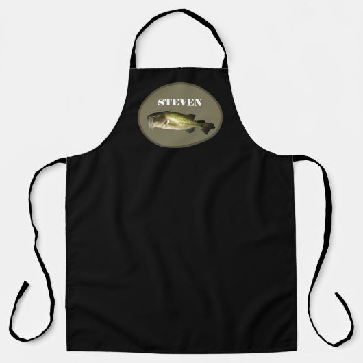 Mens Large Mouth Bass Fischen Personalisiert Schürze (Vorderseite)