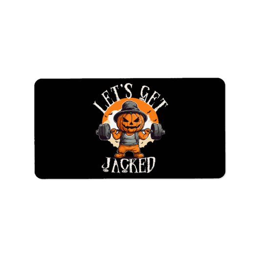 Mens Lasse Jacked Pumpkin Jack-O-Lantern Funny Adressaufkleber (Vorne)