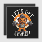 Mens Lasse Jacked Pumpkin Jack-O-Lantern Funny Magnetkarte (Vorne/Hinten)