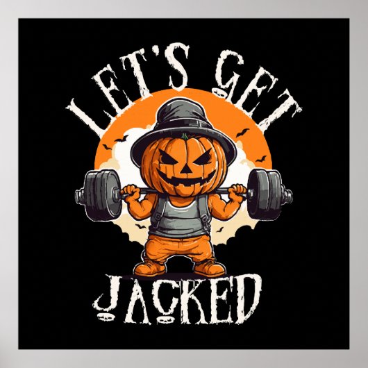 Mens Lasse Jacked Pumpkin Jack-O-Lantern Funny Poster (Vorne)