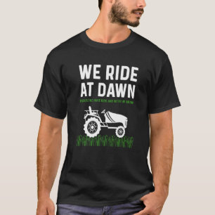 Mens Lawn Mower Vater fahren wir bei Morgenmähen V T-Shirt