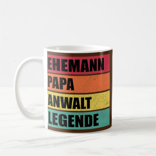 Mens Lawyer Dad Legend Husband Wedding Father's Kaffeetasse (Links)