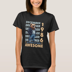 Mens Legend Dezember 1986 38. Geburtstagsbär 38 Ye T-Shirt