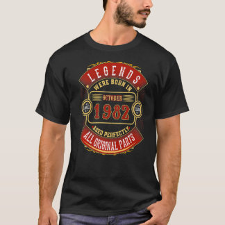 Mens Legends waren im Oktober 1982 40 Jahre Gebore T-Shirt