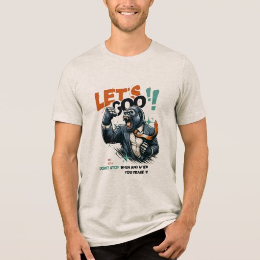 MEN'S LET'S GOO LESSONS LEARN TRI-BLEND T SHIRT  (Vorderseite)