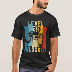 Mens Level 30 unverschlossener Video-Gamer 30 Jahr T-Shirt