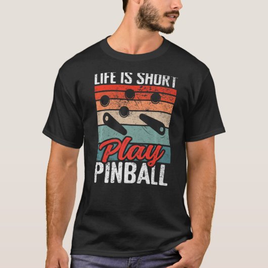 Mens Life kurz spielen Pinball Retro Pinball Arca T-Shirt (Vorderseite)