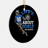 Mens Life's About Goals Lacrosse Sport Inspiration Keramik Ornament (Rechts)