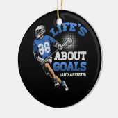Mens Life's About Goals Lacrosse Sport Inspiration Keramik Ornament (Links)