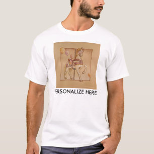 Mens Light T-Shirts - Lila Pony Carousel