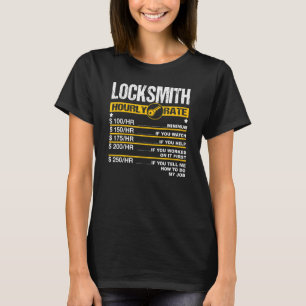 Mens Locksmith stündliche Lockerung der Arbeitslos T-Shirt
