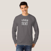 Mens Long Sleeve Smoke Gray Template Moderne Trend T-Shirt (Vorne ganz)