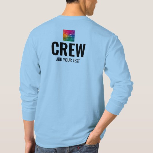 Mens Long Sleeve T - Shirt Crew Mitarbeiter (Rückseite)