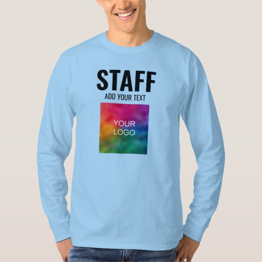 Mens Long Sleeve T-Shirts Crew Mitarbeiter (Vorderseite)