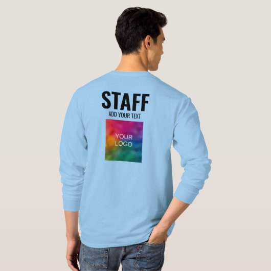 Mens Long Sleeve T-Shirts Crew Mitarbeiter (Schwarz voll)