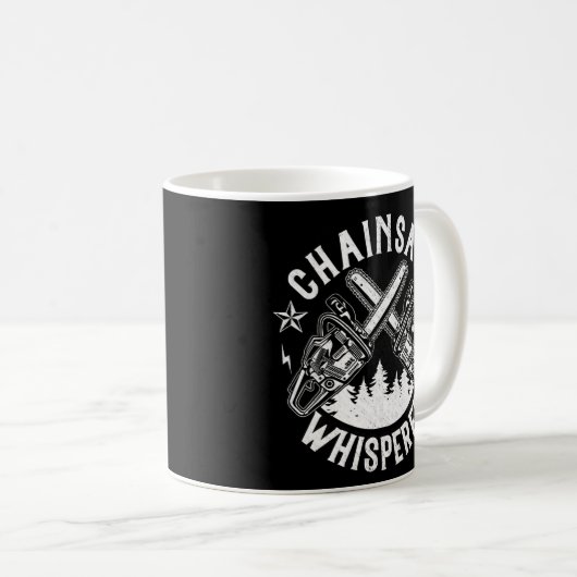 Mens Lumberjack Gift Chainsaw Whisperer Logger Kaffeetasse (VorderseiteRechts)
