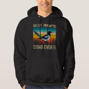 Mens Magpie Bird Vintag Bester Magpie Vater je Fet Hoodie