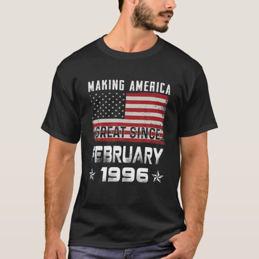 Mens Making America Great Since February 1996 Bday T-Shirt (Vorderseite)