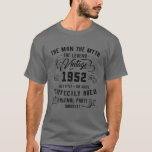 Mens Man Myth Legend 1952 70Th Birthday Gift For 7 T-Shirt<br><div class="desc">Mens Man Myth Legend 1952 70th Birthday Gift For 70 Years Old</div>
