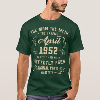 Mens Man Myth Legend April 1952 70. Geburtstagsges T-Shirt