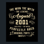 Mens Man Myth Legend August 2001 21. Geburtstag Poster<br><div class="desc">Mens Man Myth Legend August 2001 21. Geburtstagsgeschenk 21 Jahre altes Geschenk. Perfektes Geschenk für Ihren Vater,  Mama,  Papa,  Männer,  Frauen,  Freunde und Familienmitglieder am Erntedank Tag,  Weihnachten,  Muttertag,  Vatertag,  4. Juli,  1776 Unabhängiger Tag,  Veteranen Tag,  Halloween,  Patrick's Day</div>