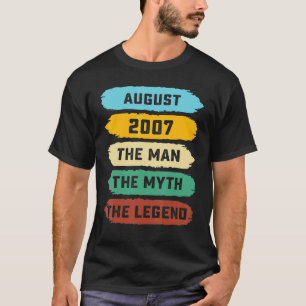 Mens Man Myth Legend August 2007 15. Geburtstag 1 T-Shirt
