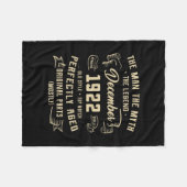 Mens Man Myth Legend December 1922 100th Birthday Fleecedecke (Vorderseite (Horizontal))