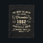 Mens Man Myth Legend December 1962 60th Birthday Fleecedecke<br><div class="desc">Mens Man Myth Legend December 1962 60th Birthday Gift 60 Years Gift. Perfect gift for your dad,  mom,  papa,  men,  women,  friend and family members on Thanksgiving Day,  Christmas Day,  Mothers Day,  Fathers Day,  4th of July,  1776 Independent day,  Veterans Day,  Halloween Day,  Patrick's Day</div>