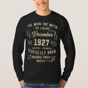 Mens Man Myth Legend Dezember 1927 95. Geburtstag T-Shirt