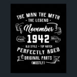 Mens Man Myth Legend November 1942 80. Geburtstag Poster<br><div class="desc">Mens Man Myth Legend November 1942 80. Geburtstagsgeschenk 80 Jahre Geschenk. Perfektes Geschenk für Ihren Vater,  Mama,  Papa,  Männer,  Frauen,  Freunde und Familienmitglieder am Erntedank Tag,  Weihnachten,  Muttertag,  Vatertag,  4. Juli,  1776 Unabhängiger Tag,  Veteranen Tag,  Halloween,  Patrick's Day</div>